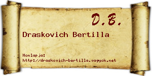 Draskovich Bertilla névjegykártya